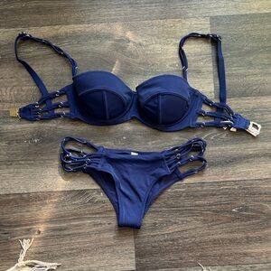 Agent Provocateur Deep Blue Strappy Bikini